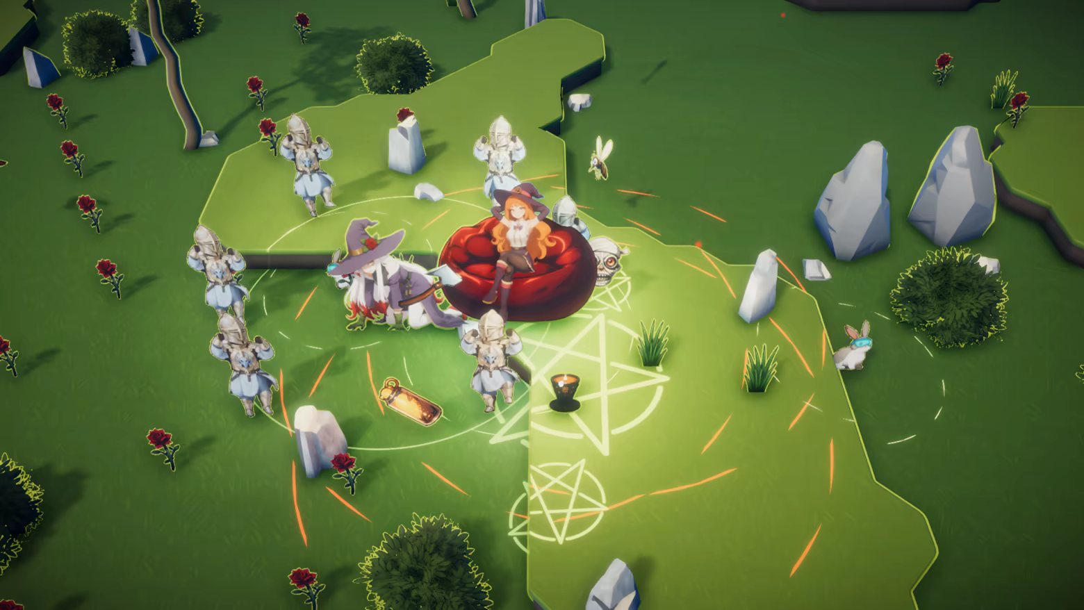 Héros assis sur son trône pendant la bataille